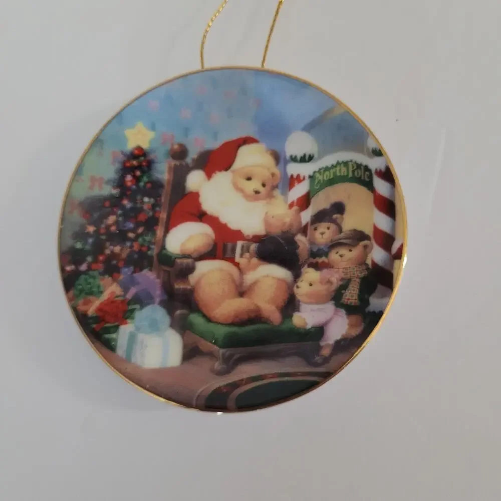 Santa Bear 'North Pole' Christmas Tree Ornament